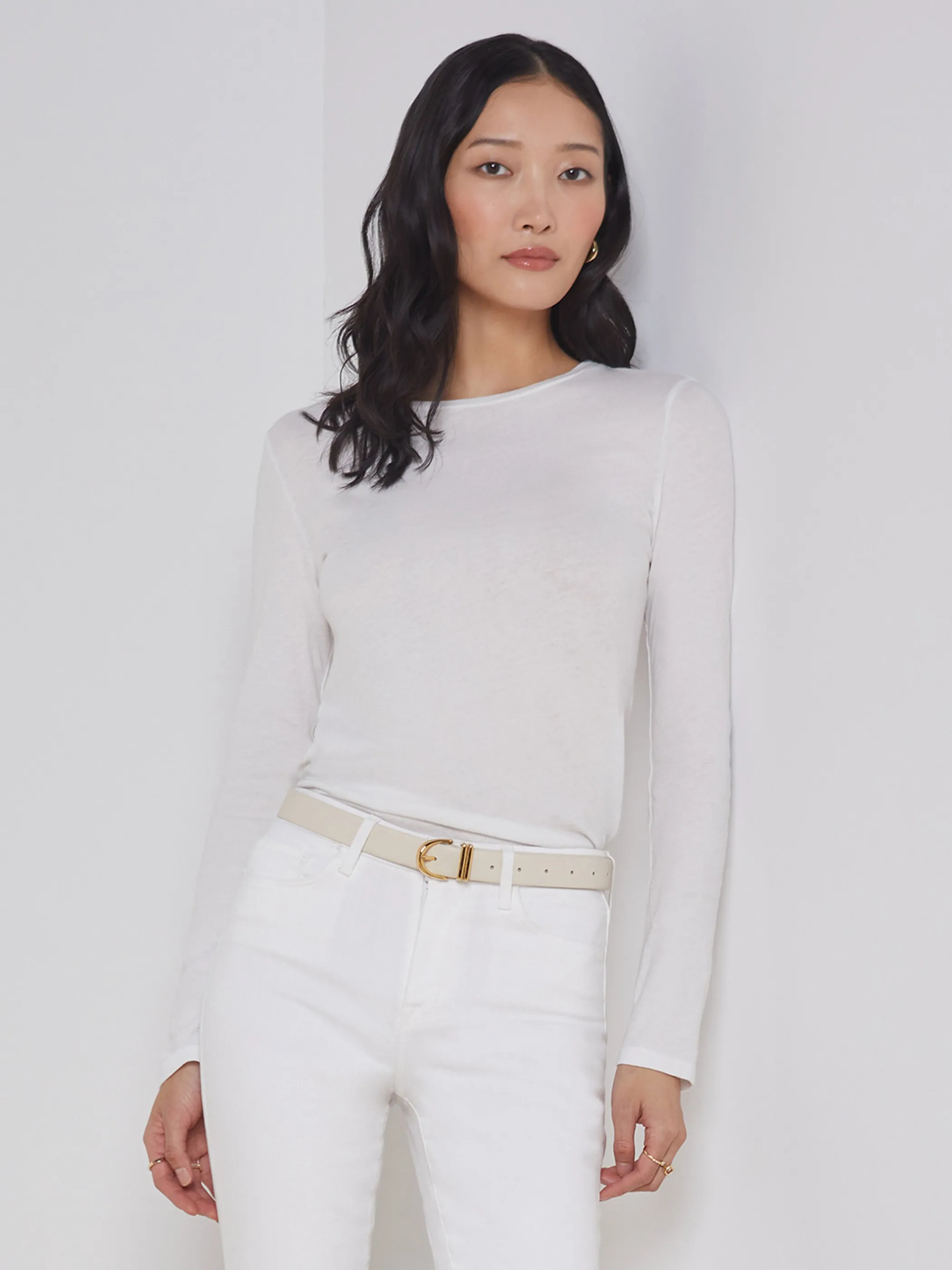 Tees*L'AGENCE TESS LONG SLEEVE TEE White