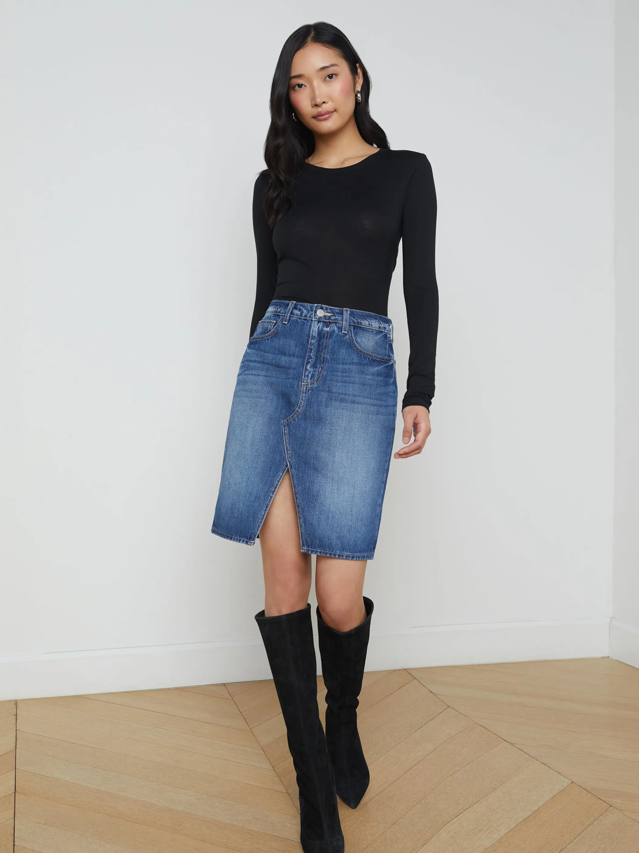 Shorts & Skirts | Skirts*L'AGENCE TYLEE DENIM SKIRT Brentwood