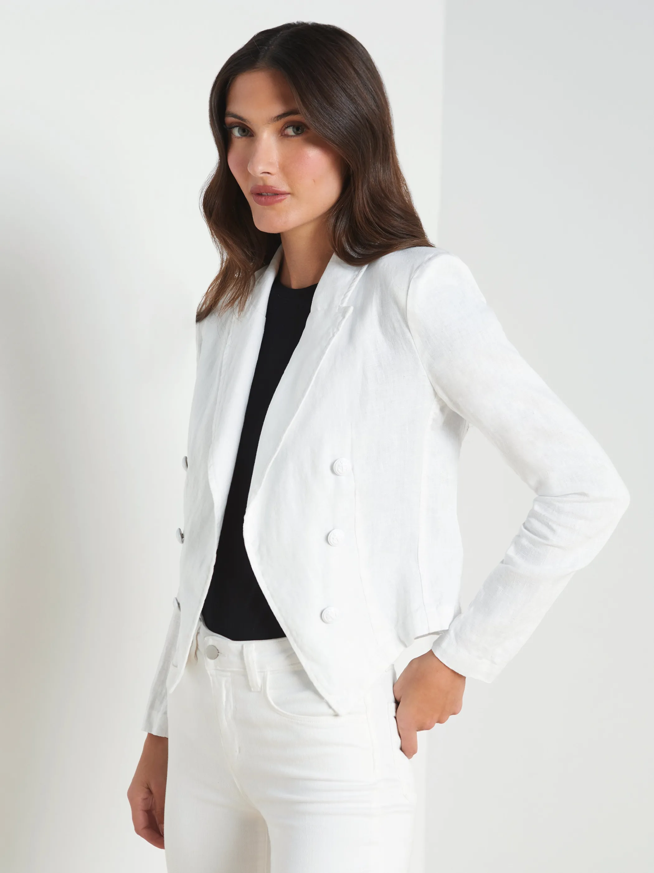 Blazers & Jackets*L'AGENCE WAYNE LINEN BLAZER Blanc