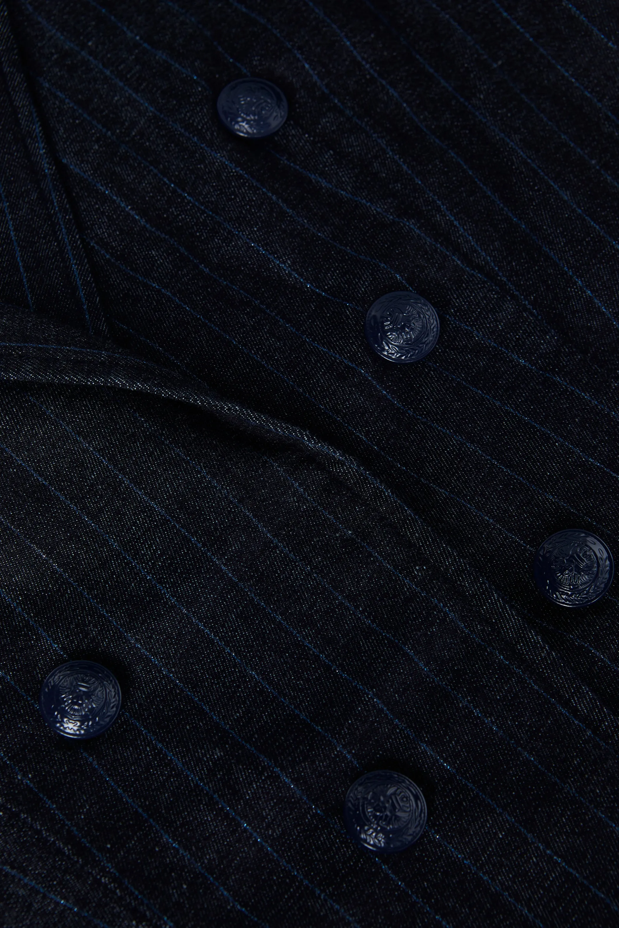 Matching Sets | Blazers & Jackets*L'AGENCE WAYNE OPEN-FRONT BLAZER Indigo/BlueGlitterStripe