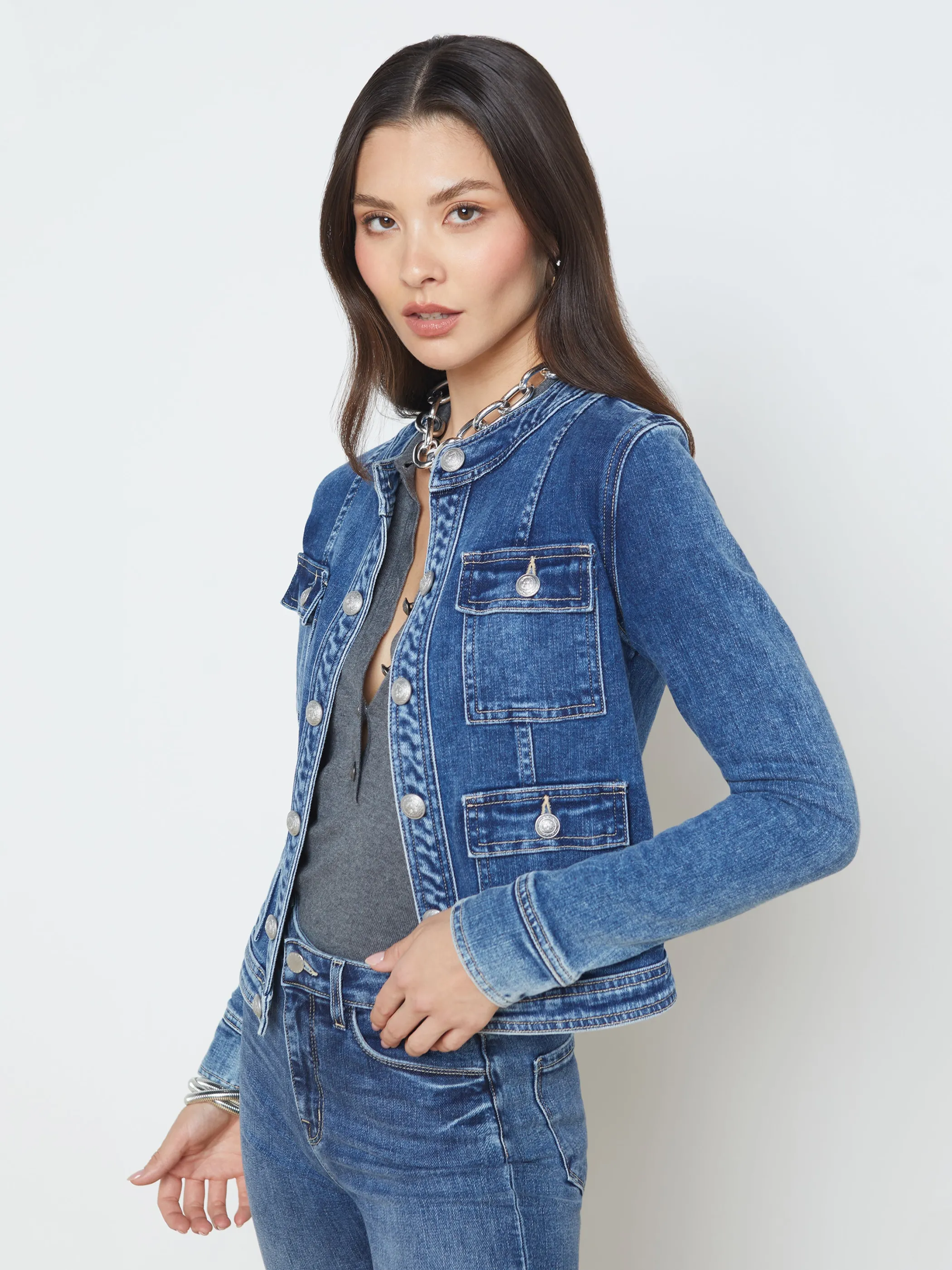 Denim Jackets | Blazers & Jackets*L'AGENCE YARI DENIM JACKET Rhodes