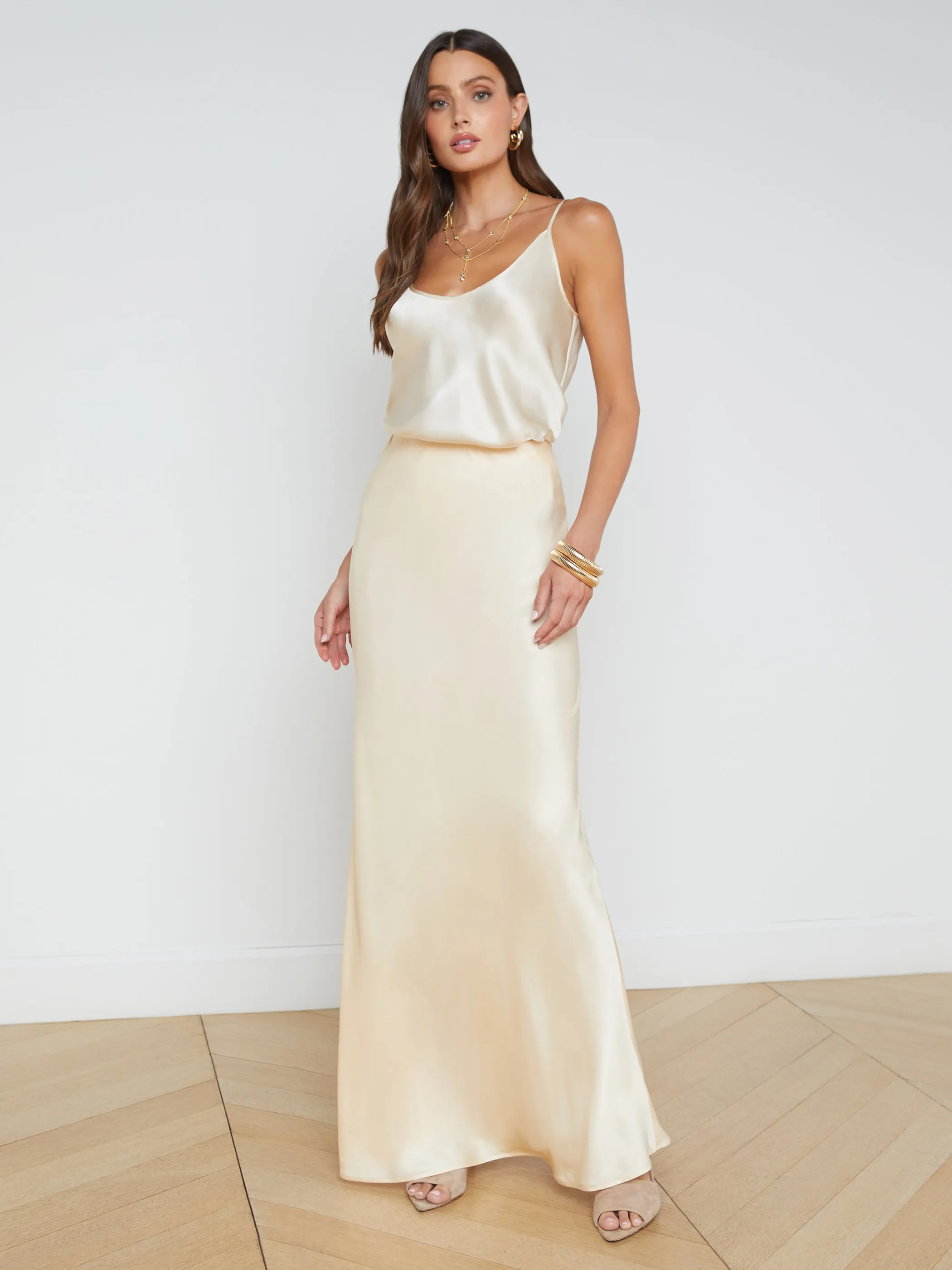 Skirts*L'AGENCE ZETA MAXI SKIRT Pearl